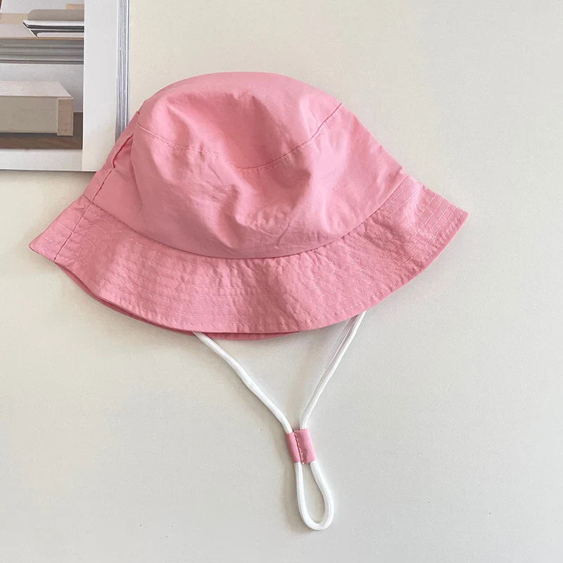 Cotton Kids Hats Baby Toddler Children Solid Bucket Caps Boys Girls Soft Breathable Outing Sun Hats Summer Chic Panama Caps 1-6Y