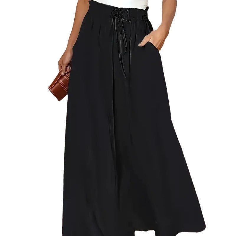 Women's Wide-leg Pants Elastic Waist Polka Dot Print