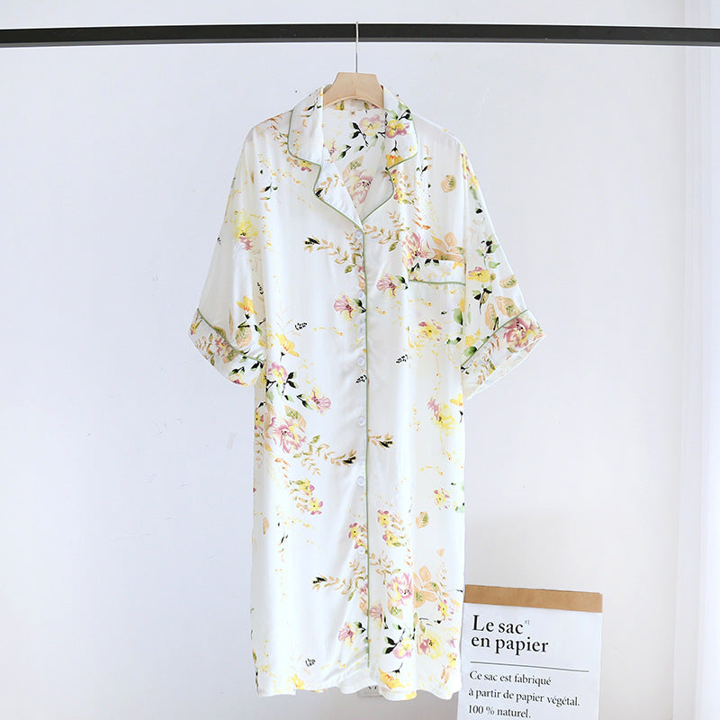 Cotton Sleeping Dress Cool Short Sleeves