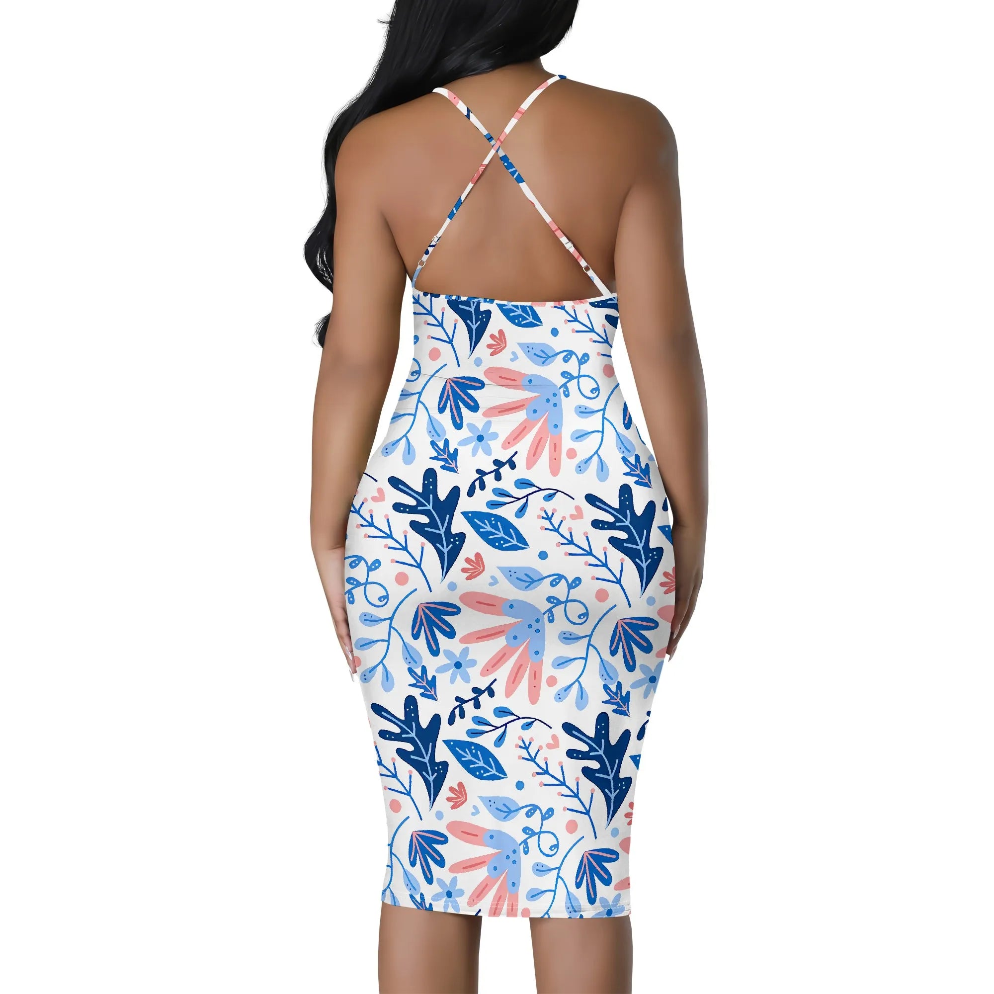 Women's clothing 2025 spring/summer new custom casual loose floral print hollow suspender dress