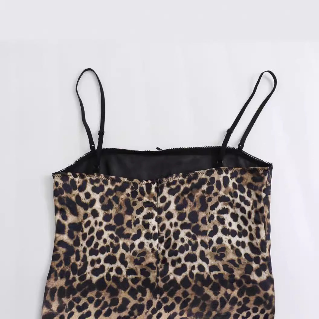 American Leopard Print Dress Women