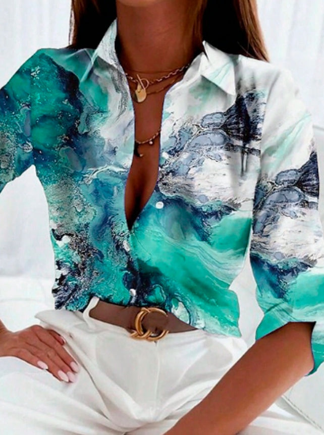 Women's Spring Summer Long Sleeve Casual Shirt