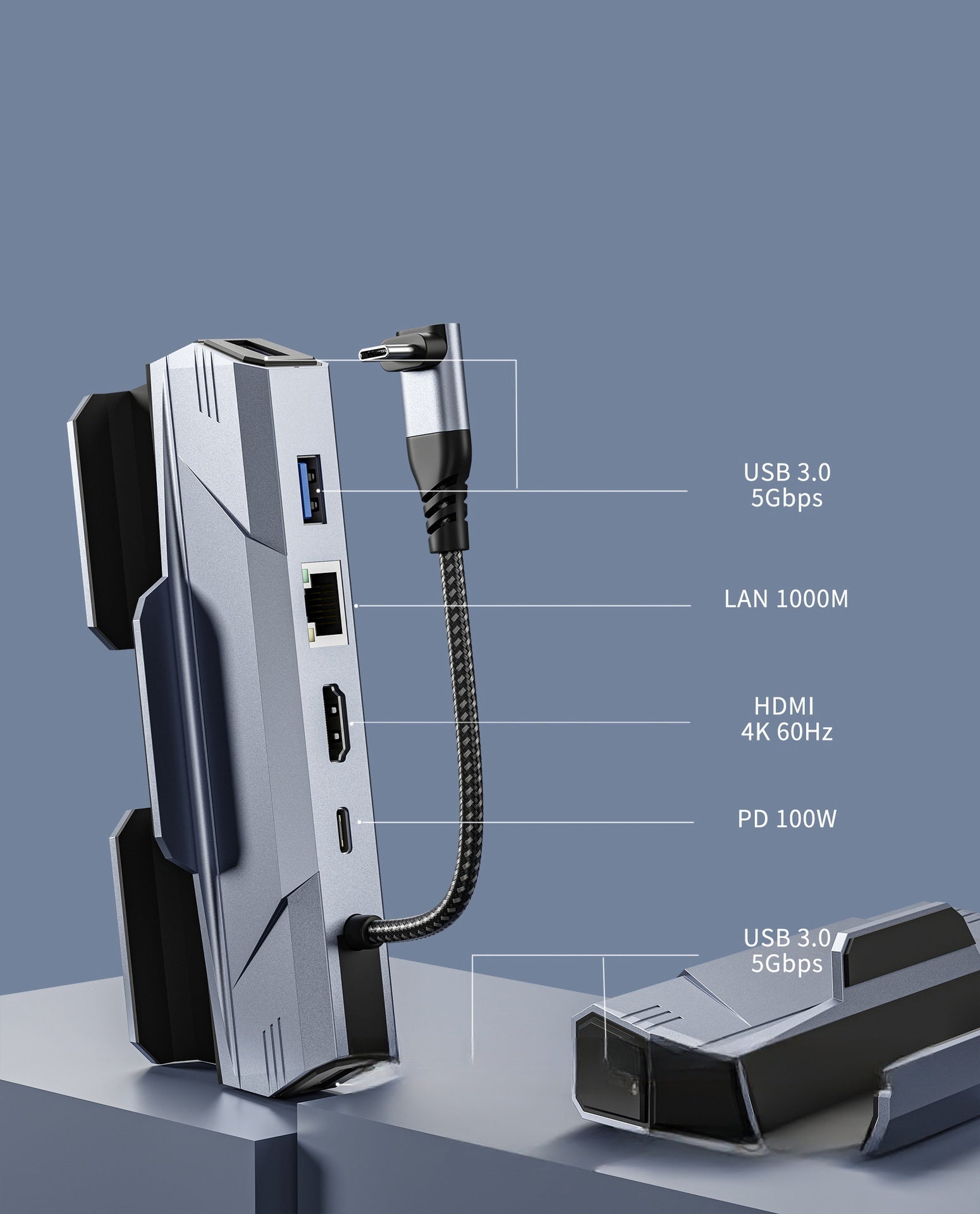 6-in-1 Game Console Tablet PC 4khd Multi-function Typec Hub Base