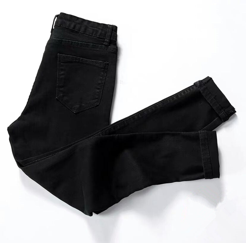 Women Velvet Jeans Stretch High Waist Winter Warm Pants
