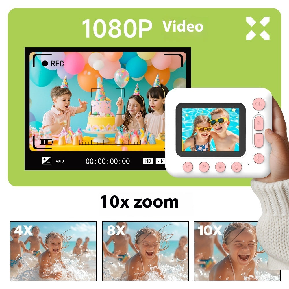 Children's Print Camera 1080p Selfie HD Video Polaroid