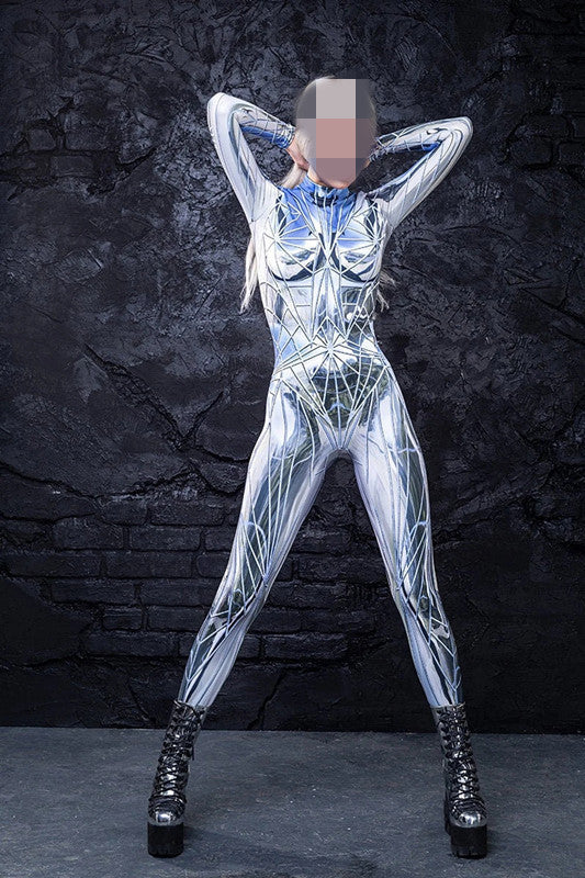 Digital Printing Halloween Cosplay Cosplay Clothes Unisex Wear Tight Long Sleeve Jumpsuit