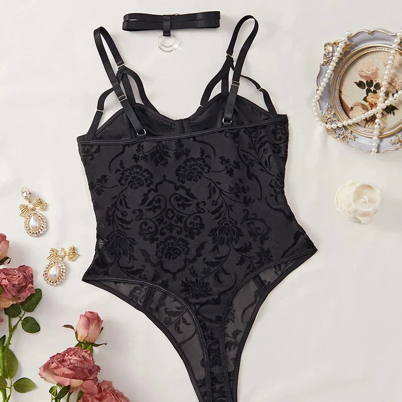 2025 flocking black tight fitting sexy transparent sleeveless crop top Y2k90s elegant and fashionable women's jumpsuit